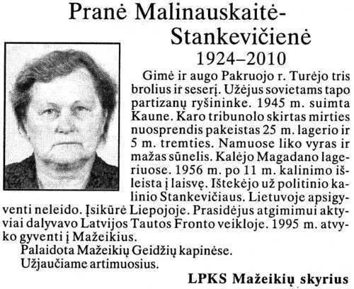 Pranė-Stankevičienė-Malinauskaitė-Jaseckienė „Tremtinys“, 2010 Nr. 23
